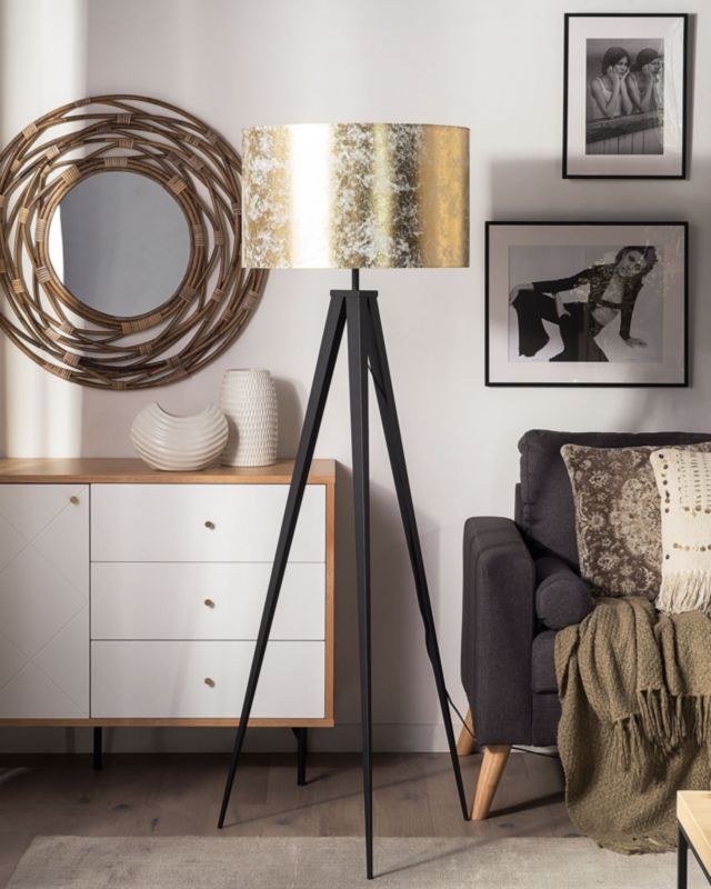 Stiletto gulvlampe i metal, guld, 1 stk.