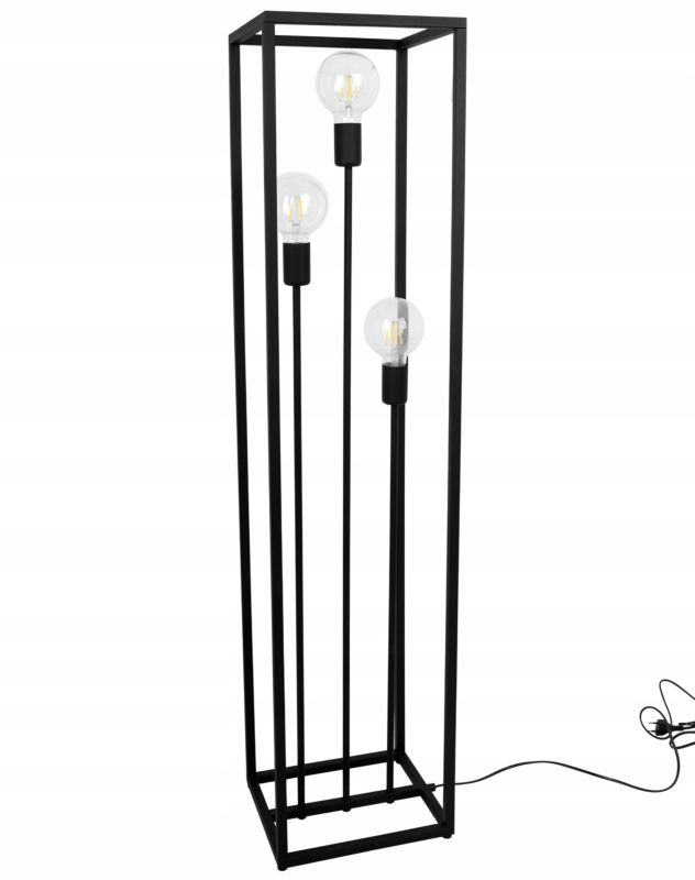 Light Home LH Cage gulvlampe 3x E27 60W sort 1 stk.