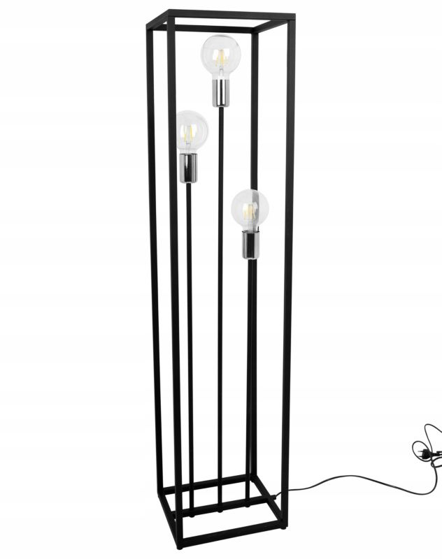Light Home LH Cage gulvlampe 3x E27 60W sort/sølv 1 stk.
