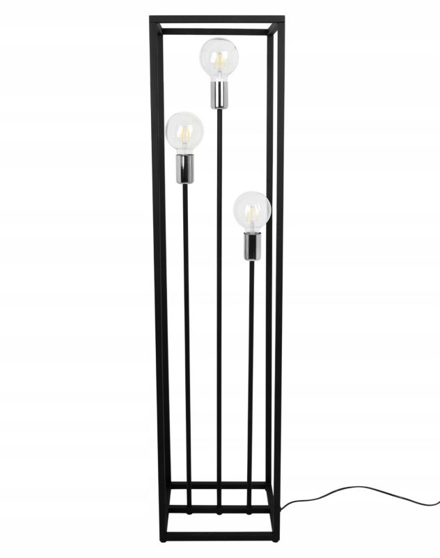 Light Home LH Cage gulvlampe 3x E27 60W sort/sølv 1 stk.