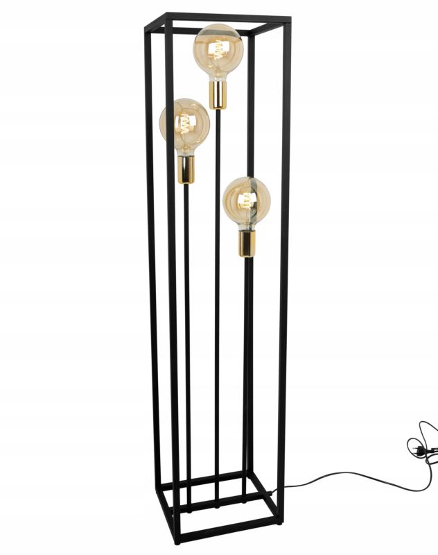 Light Home LH Cage gulvlampe 3x E27 60W sort/guld 1 stk.