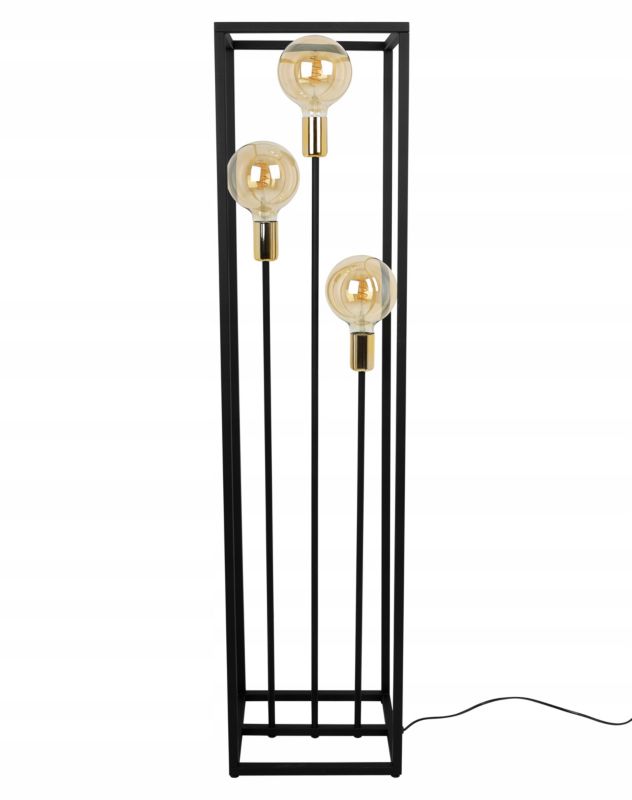 Light Home LH Cage gulvlampe 3x E27 60W sort/guld 1 stk.
