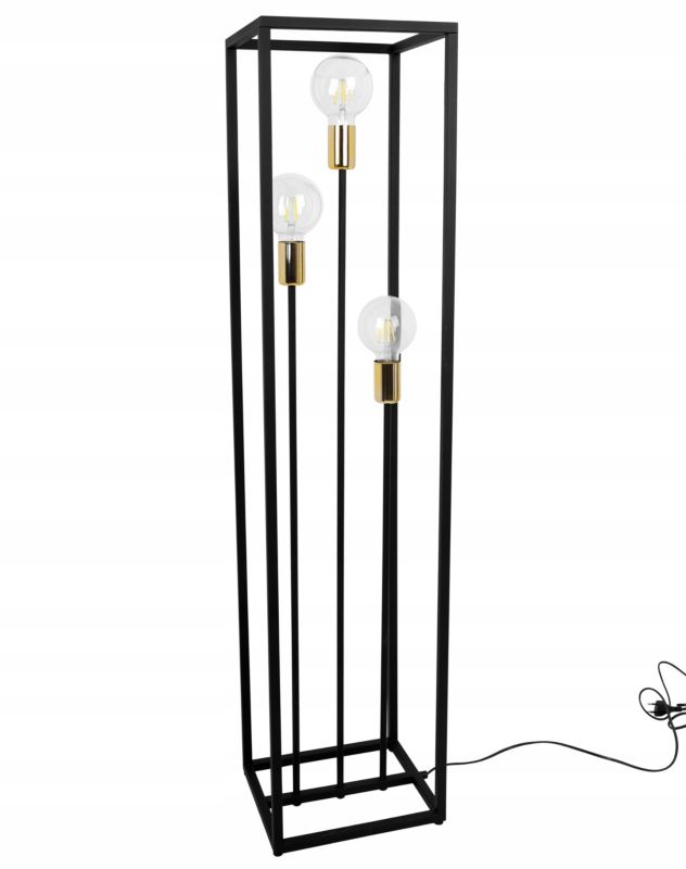 Light Home LH Cage gulvlampe 3x E27 60W sort/guld 1 stk.