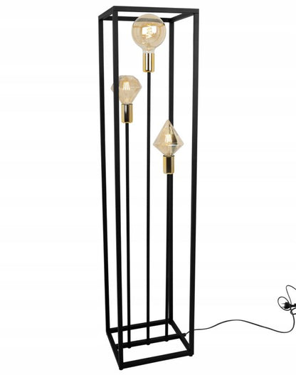 Light Home LH Cage gulvlampe 3x E27 60W sort/guld 1 stk.