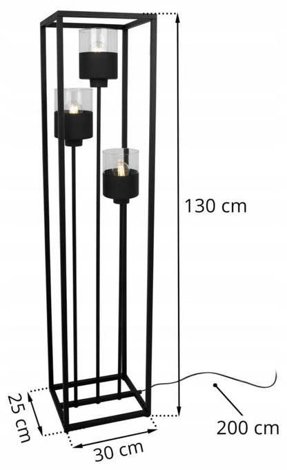 Light Home LH Haga Cage gulvlampe 3x E27 60W sort 1 stk.