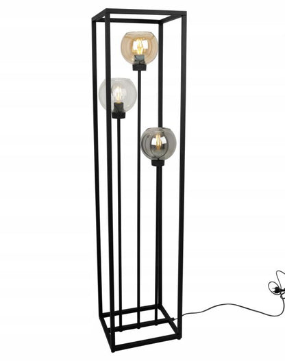 Light Home LH Haga Cage gulvlampe 3x E27 60W rund skærm sort fod 1 stk.