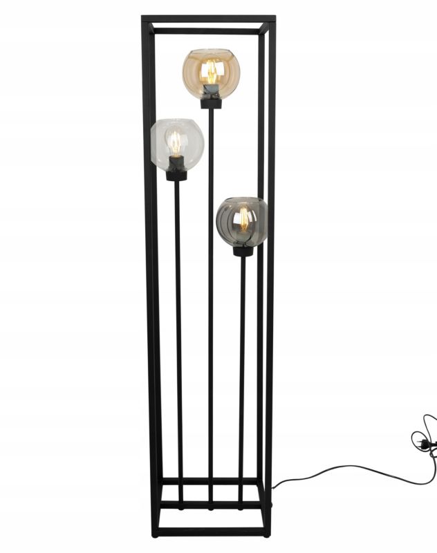 Light Home LH Haga Cage gulvlampe 3x E27 60W rund skærm sort fod 1 stk.