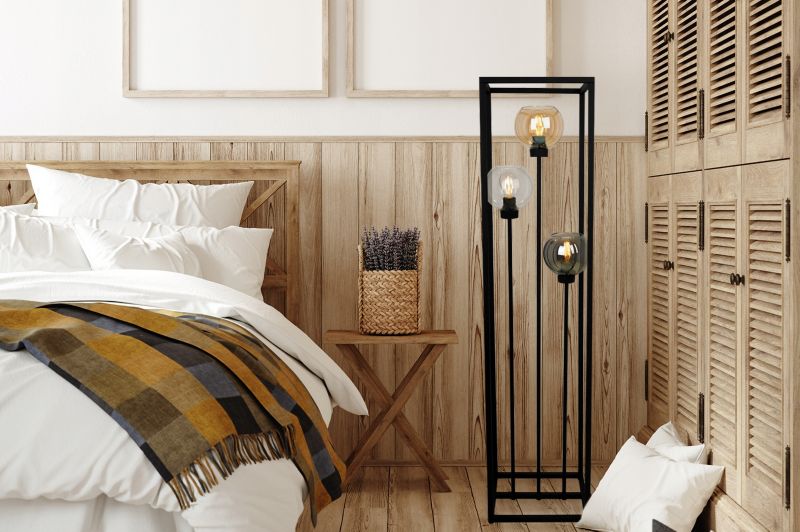 Light Home LH Haga Cage gulvlampe 3x E27 60W rund skærm sort fod 1 stk.