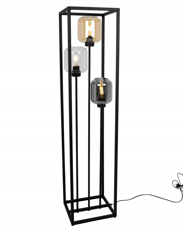 Light Home LH Haga Cage gulvlampe 3x E27 60W oval skærm sort fod 1 stk.