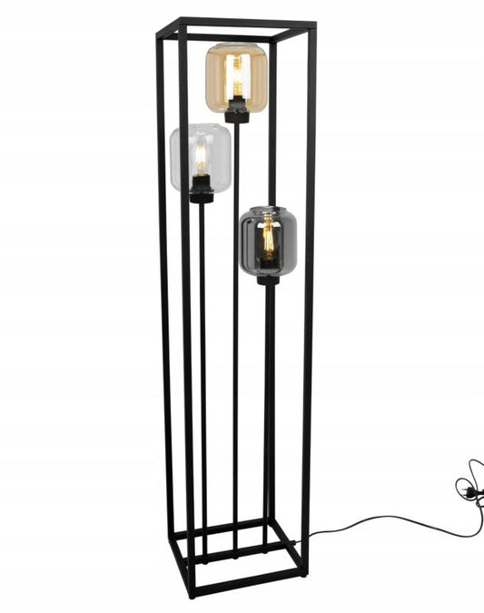 Light Home LH Haga Cage gulvlampe 3x E27 60W oval skærm sort fod 1 stk.