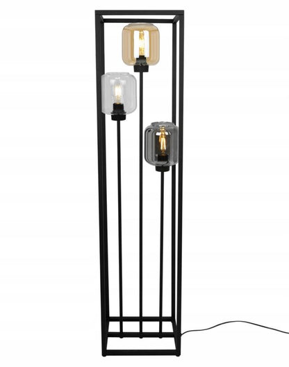Light Home LH Haga Cage gulvlampe 3x E27 60W oval skærm sort fod 1 stk.