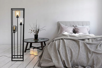 Light Home LH Haga Cage gulvlampe 3x E27 60W oval skærm sort fod 1 stk.