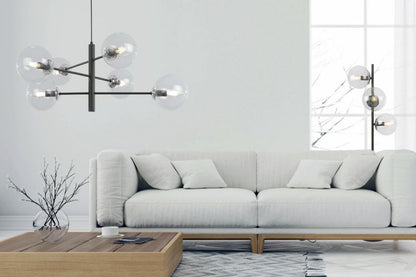 Light Home LH Siena gulvlampe 3x E27 60W sort/krom klar skærm 1 stk.