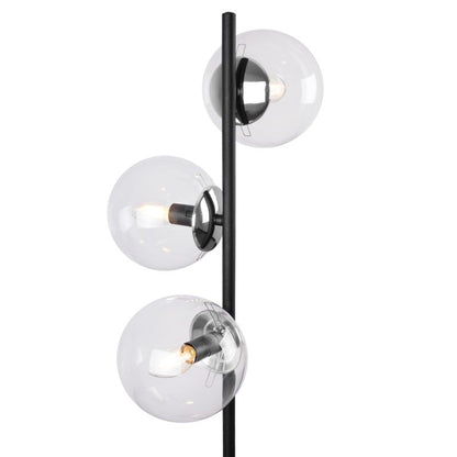 Light Home LH Siena gulvlampe 3x E27 60W sort/krom klar skærm 1 stk.