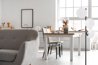 Gulvlampe Light Home LH Siena 3x E27 60W sort/krom med hvid skærm 1 stk.