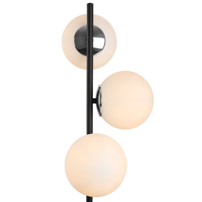Gulvlampe Light Home LH Siena 3x E27 60W sort/krom med hvid skærm 1 stk.