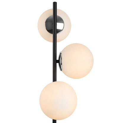 Gulvlampe Light Home LH Siena 3x E27 60W sort/krom med hvid skærm 1 stk.