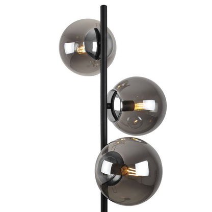 Light Home LH Siena gulvlampe 3x E27 60W sort/krom med grafitgrå skærm 1 stk.