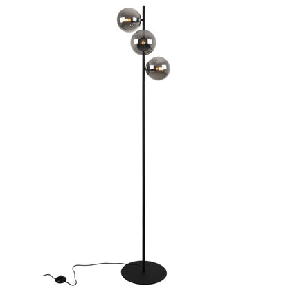 Light Home LH Siena gulvlampe 3x E27 60W sort/krom med grafitgrå skærm 1 stk.