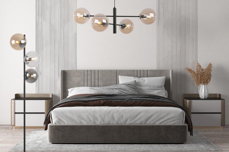 Light Home LH Siena gulvlampe 3x E27 60W sort/krom blandet skærm 1 stk.