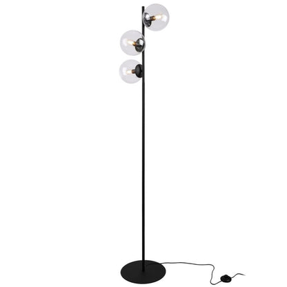 Light Home LH Siena gulvlampe 3x E27 60W sort skærm klar glas 1 stk.