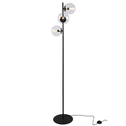 Light Home LH Siena gulvlampe 3x E27 60W sort skærm klar glas 1 stk.