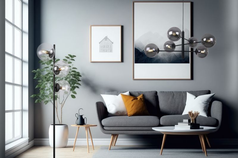 Light Home LH Siena gulvlampe 3x E27 60W sort skærm klar glas 1 stk.