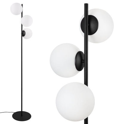 Light Home LH Siena gulvlampe 3x E27 60W sort skærm hvid 1 stk.