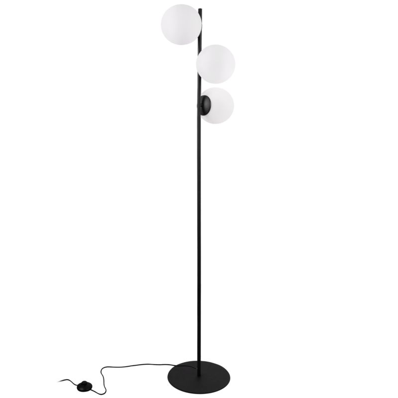 Light Home LH Siena gulvlampe 3x E27 60W sort skærm hvid 1 stk.