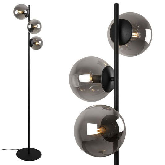 Light Home LH Siena gulvlampe 3x E27 60W sort skærm grafit 1 stk.