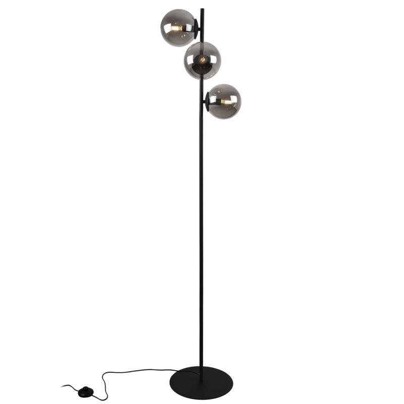 Light Home LH Siena gulvlampe 3x E27 60W sort skærm grafit 1 stk.