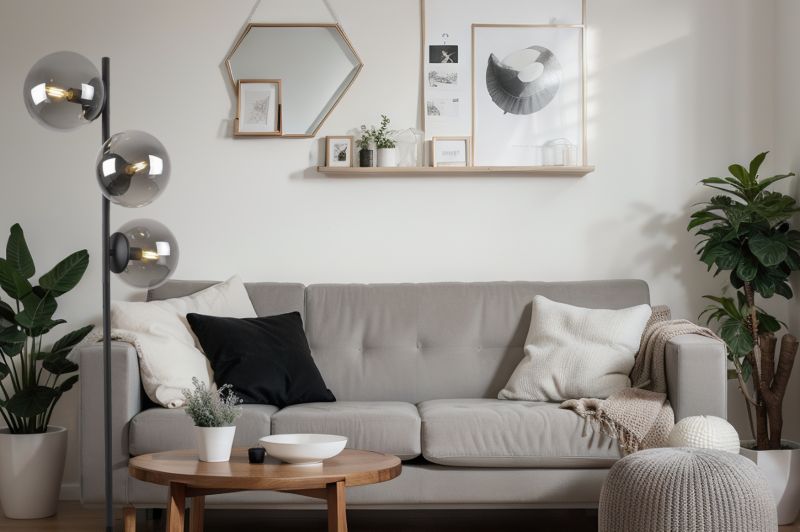 Light Home LH Siena gulvlampe 3x E27 60W sort skærm grafit 1 stk.
