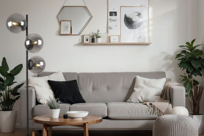 Light Home LH Siena gulvlampe 3x E27 60W sort skærm grafit 1 stk.