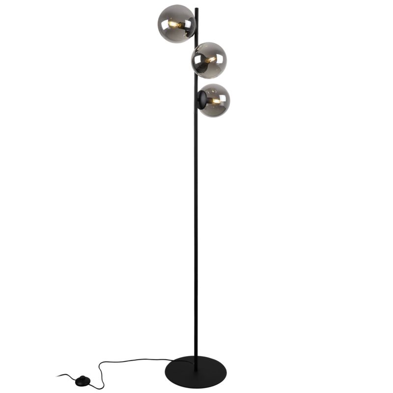 Light Home LH Siena gulvlampe 3x E27 60W sort skærm grafit 1 stk.