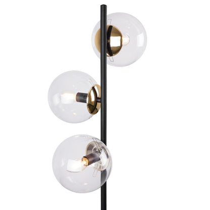 Light Home LH Siena gulvlampe 3x E27 60W sort/guld klar skærm 1 stk.