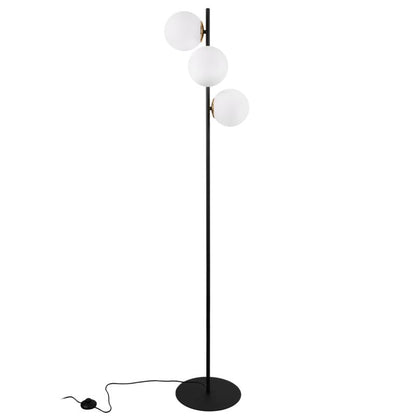 Light Home LH Siena gulvlampe 3x E27 60W sort/guld skærm hvid 1 stk.