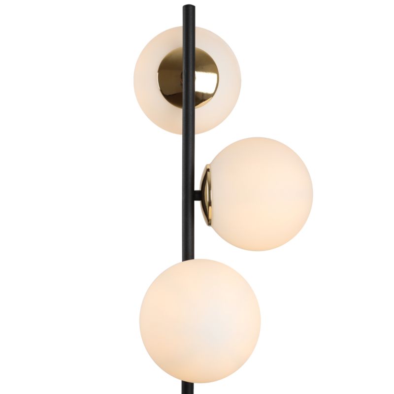 Light Home LH Siena gulvlampe 3x E27 60W sort/guld skærm hvid 1 stk.