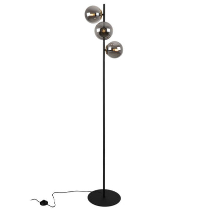 Light Home LH Siena gulvlampe 3x E27 60W sort/guld grafitglas skærm 1 stk.