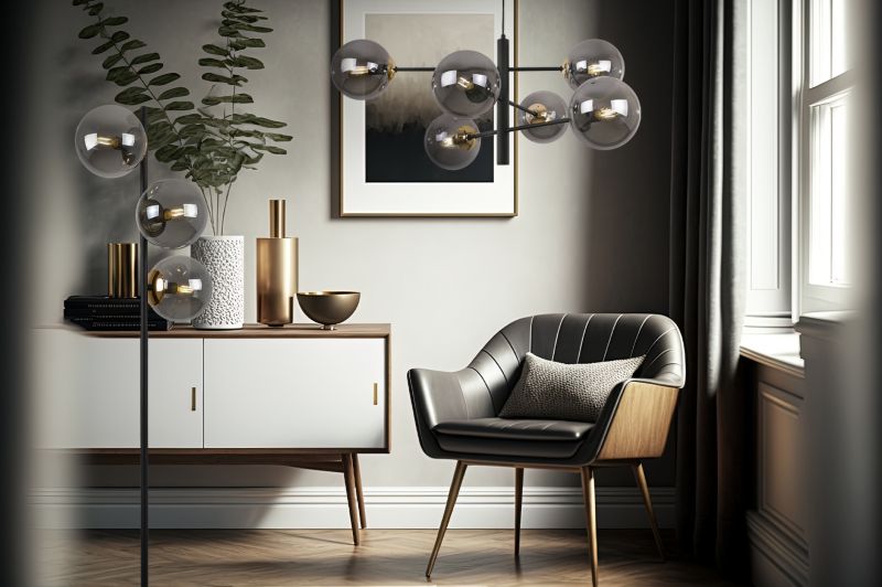 Light Home LH Siena gulvlampe 3x E27 60W sort/guld grafitglas skærm 1 stk.