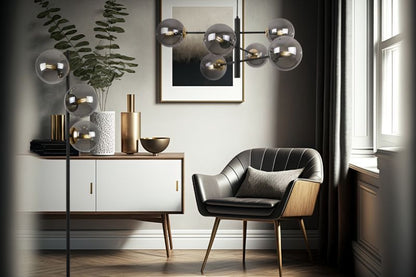 Light Home LH Siena gulvlampe 3x E27 60W sort/guld grafitglas skærm 1 stk.