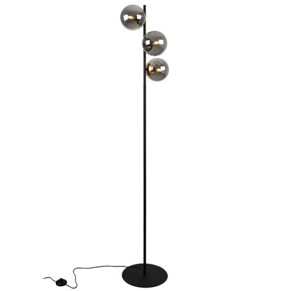 Light Home LH Siena gulvlampe 3x E27 60W sort/guld grafitglas skærm 1 stk.
