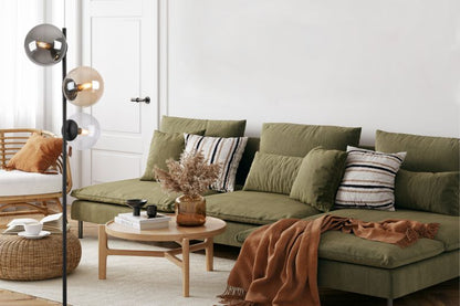 Light Home LH Siena gulvlampe 3x E27 60W sort med blandet skærm 1 stk.
