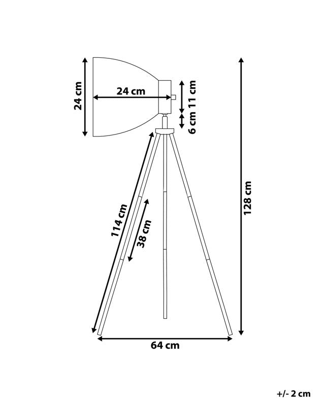 Tamega gulvlampe metal sort 1 stk.