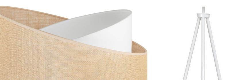 Gulvlampe med treben Light Home LH Juta Træ 1x E27 60W tynde ben hvid/naturlig 1 stk.
