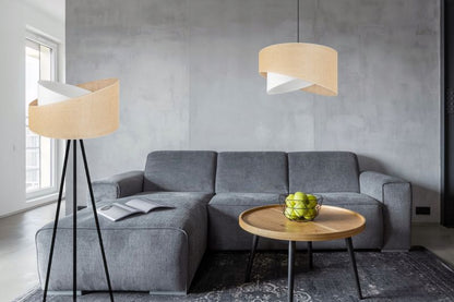 Light Home LH Juta træ gulvlampe med trefod 1x E27 60W, tynde ben, sort/naturlig, 1 stk.