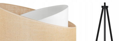 Light Home LH Juta træ gulvlampe med trefod 1x E27 60W, tynde ben, sort/naturlig, 1 stk.