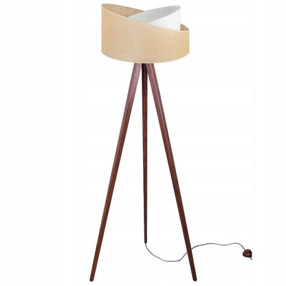 Gulvlampe med treben Light Home LH Juta træ 1x E27 60W tykke ben brun 1 stk.