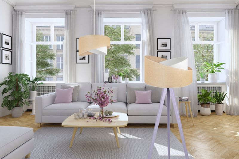 Gulvlampe tripod Light Home LH Juta træ 1x E27 60W tykke ben grå/naturlig 1 stk.