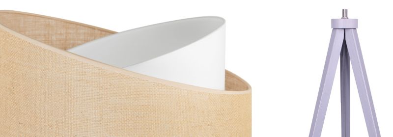 Gulvlampe tripod Light Home LH Juta træ 1x E27 60W tykke ben grå/naturlig 1 stk.