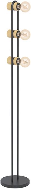 Gulvlampe Chieveley 3 x E27 sort-træ